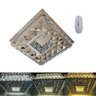 Lustre Plafon Quadrado 35cm Cristal Led Sobrepor 24w 3 Cores Bivolt - 1