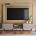 Ver imagem 1 de Estante para TV até 75 Polegadas Milano 2 Portas com LED Canela/Gris Fosco - Linea Brasil