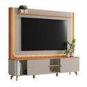 Ver imagem 3 de Estante para TV até 75 Polegadas Milano 2 Portas com LED Canela/Gris Fosco - Linea Brasil