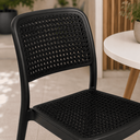 Ver imagem 5 de Conjunto Mesa de Jantar Redonda 70cm com 3 Cadeiras Mônaco Rattan - Preto