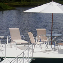 Ver imagem 2 de Kit Lótus Mesa com Vidro 4 Cadeiras Alumínio e Espreguiçadeiras de Piscina