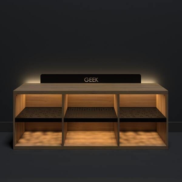 Rack Bancada Gamer Geek Madeira Metal e Madeira com LED Incluso Hiper ...