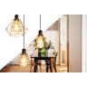 Lustre Pendente Diamante Triplo Aramado E27 Preto Cobre - 7