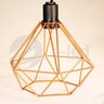 Lustre Pendente Diamante Triplo Aramado E27 Preto Cobre - 4