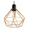 Lustre Pendente Diamante Triplo Aramado E27 Preto Cobre - 6