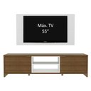 Ver imagem 4 de Rack Madesa Metz e Painel para Tv até 55 Polegadas - Rustic/branco