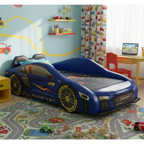 Cama Carro Audi Z7 Estofada com Cabeceira de Banco:azul