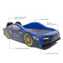 Ver imagem 6 de Cama Carro Audi Z7 Estofada com Cabeceira de Banco:azul