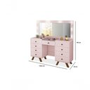 Ver imagem 3 de Penteadeira Camarim Mila 9 Gavetas com Espelho e Led Retrô Mdf Branco