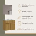 Ver imagem 3 de Gabinete de Banheiro com Cuba e Espelheira Suspenso 60cm Multimóveis Cr10135 Lâmina Mel
