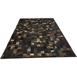 Tapete de Couro Cinza Rato 2,00x3,00 com Borda Peça 10x10cm - 1