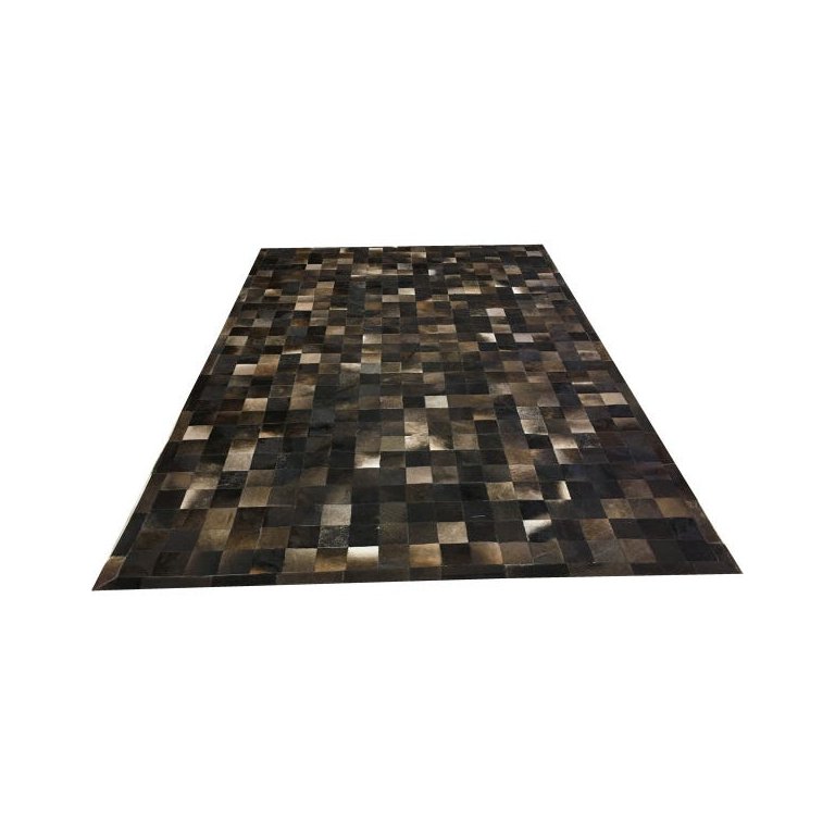 Tapete de Couro Cinza Rato 2,00x3,00 com Borda Peça 10x10cm