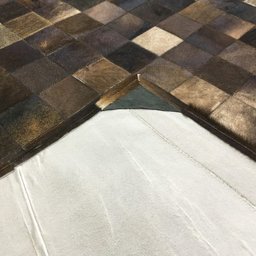 Tapete de Couro Cinza Rato 2,00x3,00 com Borda Peça 10x10cm - 3