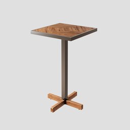 Mesa Bistrô Europa em Madeira Peroba e Estrutura Metálica - Elegância para Ambientes Modernos - 6
