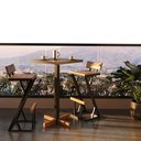 Ver imagem 3 de Mesa Bistrô Europa em Madeira de Demolição e Estrutura Metálica - Elegância para Ambientes Modernos