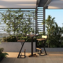 Mesa Bistrô Europa em Madeira Peroba e Estrutura Metálica - Elegância para Ambientes Modernos - 5