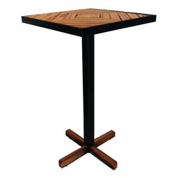 Mesa Bistrô Europa em Madeira Peroba e Estrutura Metálica - Elegância para Ambientes Modernos - 8