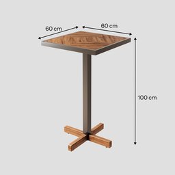 Mesa Bistrô Europa em Madeira Peroba e Estrutura Metálica - Elegância para Ambientes Modernos - 4