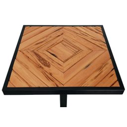 Mesa Bistrô Europa em Madeira Peroba e Estrutura Metálica - Elegância para Ambientes Modernos - 9