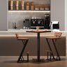 Mesa Bistrô Europa em Madeira Peroba e Estrutura Metálica - Elegância para Ambientes Modernos - 1