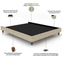 Ver imagem 3 de Cama Queen Base Box Pés Madeira 160cm Suném P05 Linho Bege Escuro Bouclê Cru - Lyam Decor
