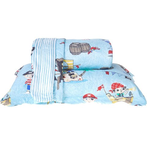 Kit Cobre Leito Rolinho Solteiro + Porta Travesseiro Toque Macio Treasure