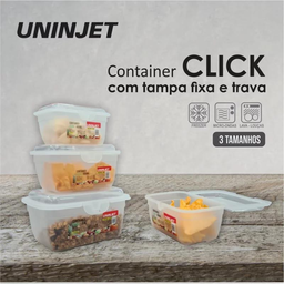 Pote Transparente com Tampa Click 400ml Uninjet - 3