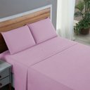 Ver imagem 1 de Kit Roupa de Cama Solteiro Percal 200 Fios 100% Algodão com Elástico e Fronha 3 Peças:rosa Bebe