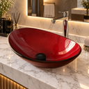 Ver imagem 6 de Cuba de Vidro para Banheiro  Lavabo Canoa 43x28cm Vinho Vidro 10mm de Apoio Vb Cristais para Bancada