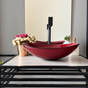 Ver imagem 5 de Cuba de Vidro para Banheiro  Lavabo Canoa 43x28cm Vinho Vidro 10mm de Apoio Vb Cristais para Bancada