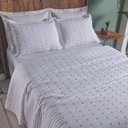 Ver imagem 2 de Cobre Leito Casal Padrão Decor Bordado 200 Fios 3 Peças - Branco To Decorando