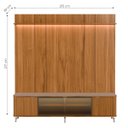 Ver imagem 2 de Rack e Painel para TV 75" 100% MDF 215cm 3 Portas Vidro Reflecta com LED Prateleira Canella