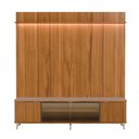 Ver imagem 7 de Rack e Painel para TV 75" 100% MDF 215cm 3 Portas Vidro Reflecta com LED Prateleira Canella