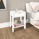 Ver imagem 2 de Mesa de Cabeceira 1 Gaveta AZ1016 Branco - Tecno Mobili