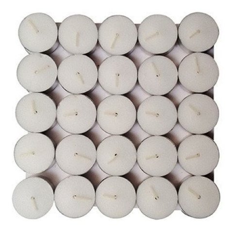 Caixa com 50 Velas Tipo Rechaud com Base de Alumínio
