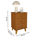 Ver imagem 4 de Kit 2 Mesas de Cabeceira Grécia com 3 Gavetas Puxadores em Couro Cor Cedro