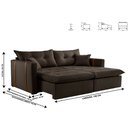 Ver imagem 3 de Sofa Cama e Reclinavel Lisboa 1,80m 03 Lugares Mola Ensacada Txr