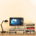 Ver imagem 2 de Kit Suporte de Monitor Duplo + Escaninho Organizador Branco