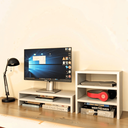Ver imagem 1 de Kit Suporte de Monitor Duplo + Escaninho Organizador Branco