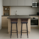 Ver imagem 6 de Kit 2 Banquetas para Cozinha Banco Alto Junco Argila Balcão Ilha Bancada Bares Piscina Área Gourmet