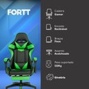 Ver imagem 2 de Cadeira Gamer Fortt xiamen Verde - Cgf011-vr