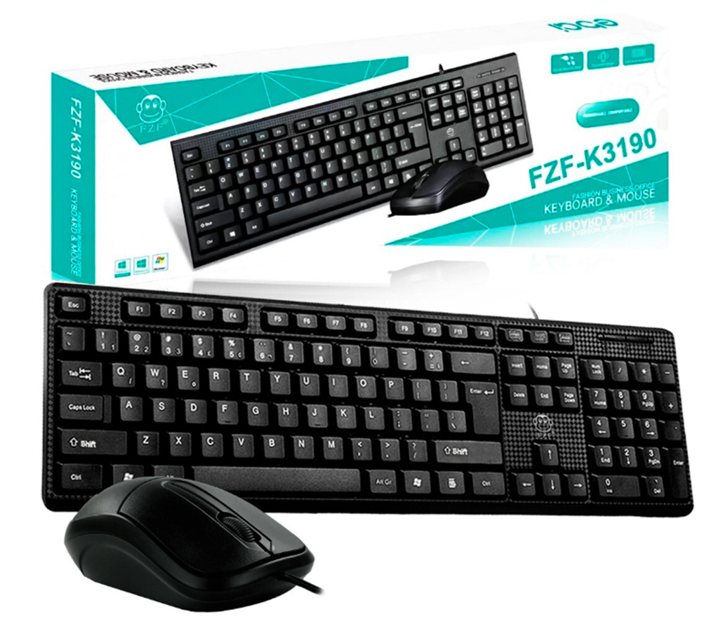 Kit Teclado e Mouse com Fio Usb Ansi Ebai - Fzf-k3190 - 2