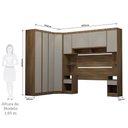 Ver imagem 5 de Guarda Roupa Casal Modulado de Canto 8 Portas e 4 Gavetas Veneza Luciane Móveis