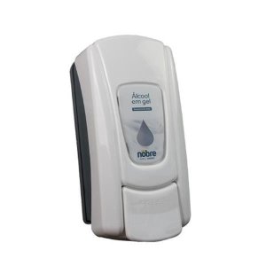Dispenser para Alcool Gel com Reservatório- Branco - Nobre