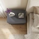 Ver imagem 4 de Mesa de Cabeceira Eros 45cm Cinza Estilo Industrial com Puxadores Cava e Pés de Ferro Preto