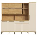 Ver imagem 2 de Cozinha Compacta Touriga 8 Portas 1 Gaveta 100% Mdf com Vidro Amêndoa/off White - Rio Doce