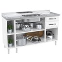 Ver imagem 4 de Balcão Cozinha de Aço 140cm para Pia Star New Branco