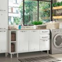 Ver imagem 1 de Balcão Cozinha de Aço 140cm para Pia Star New Branco