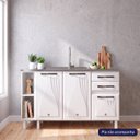 Ver imagem 2 de Balcão Cozinha de Aço 140cm para Pia Star New Branco