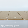 Shiplap Mdf 11cm – 12 Ripas 2,74m com Espaçador Incluso - 2